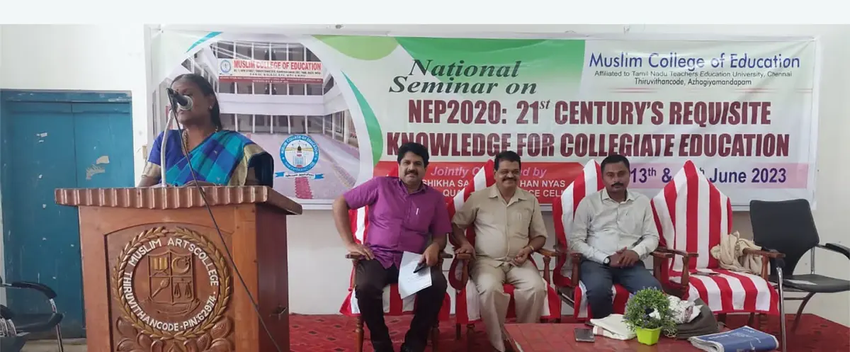 Speakers at the college's national seminar on NEP 2020